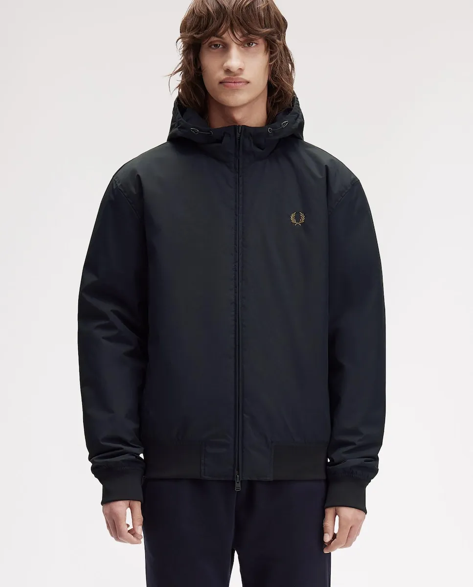 

Мужская куртка с капюшоном и застежкой-молнией Fred Perry, черный