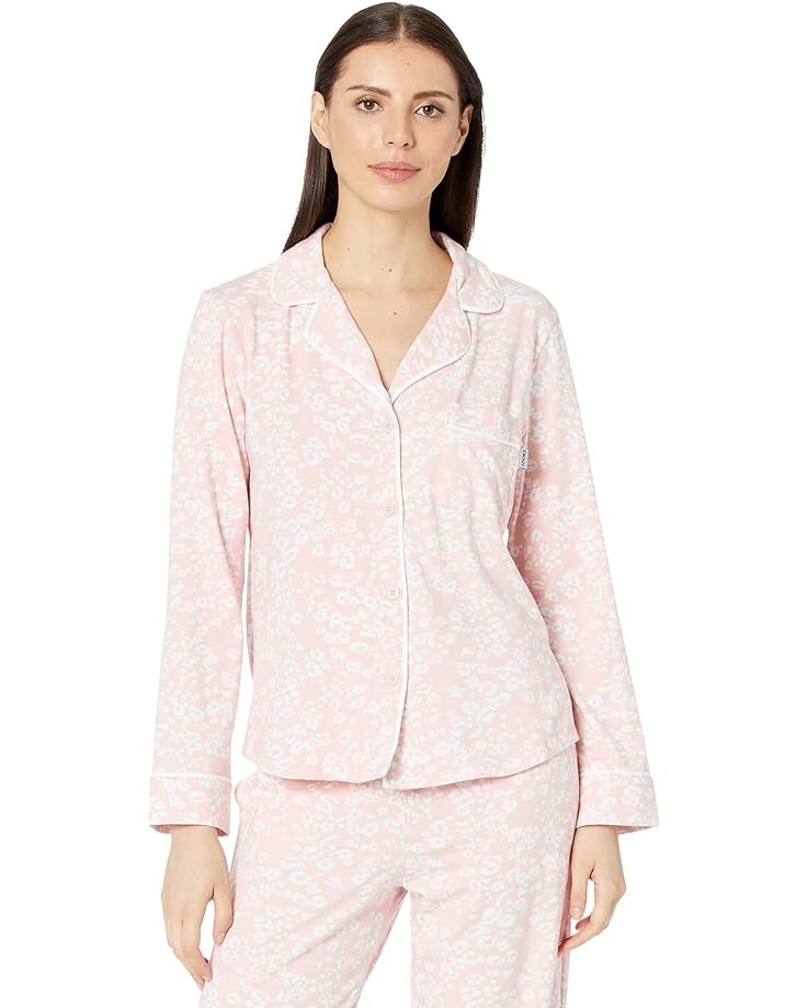 

Пижамный комплект DKNY Long Sleeve Notch Collar PJ Set, цвет Blush Animal