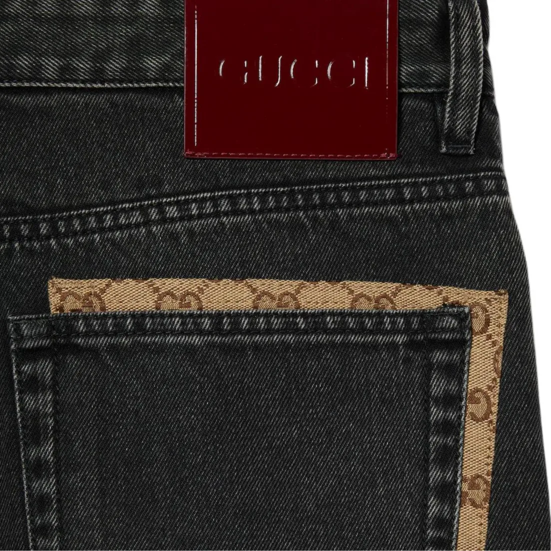 Джинсы Gucci из постиранного хлопкового денима, черные — фото 3