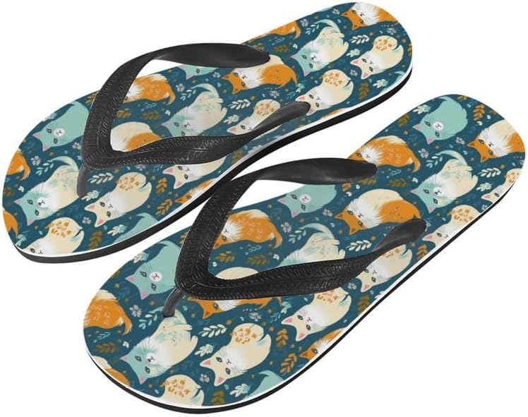 

Сандалии Semiouray Men Hawaii с геометрическим дизайном, легкие вьетнамки, Рождественские с Санта-Клаусом, унисекс, ортопедические пляжные шлепанцы, Cartoon Cat Floral