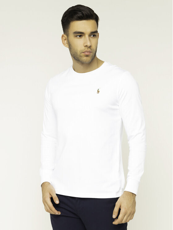 

Облегающий крой с длинными рукавами Polo Ralph Lauren, белый
