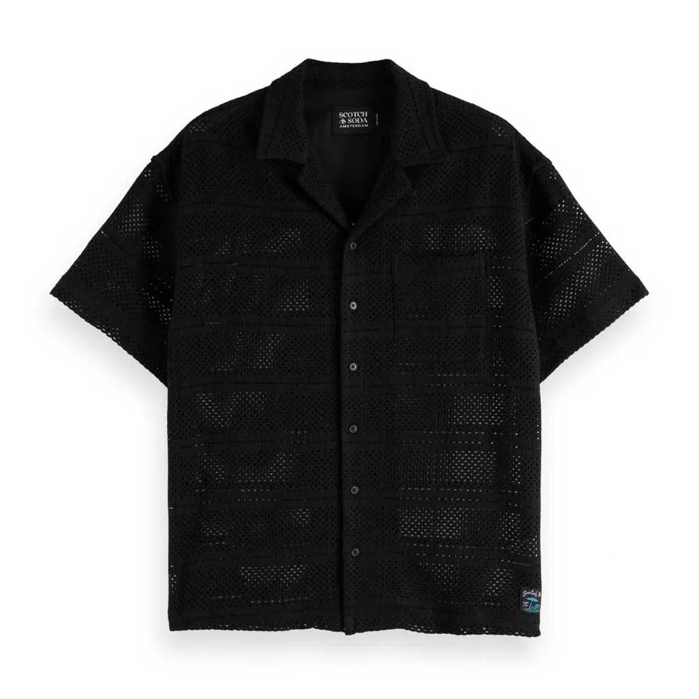

Рубашка с коротким рукавом Scotch & Soda 180034 Relaxed Fit, черный