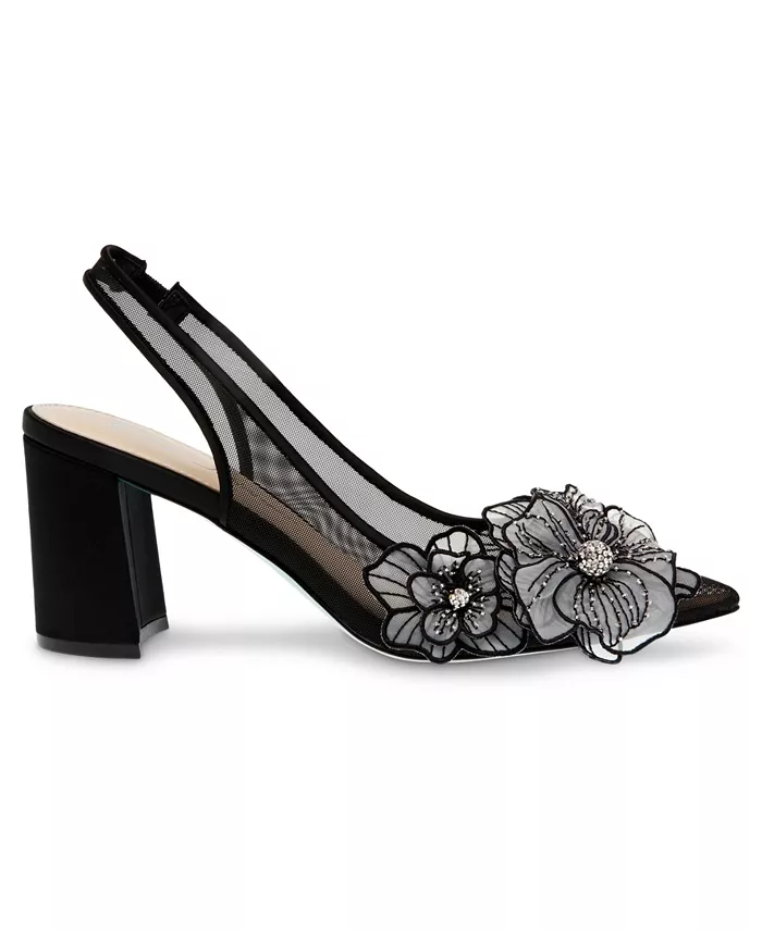 Женские туфли-лодочки Petra Flower Applique Slingback Betsey Johnson, серый — фото 2