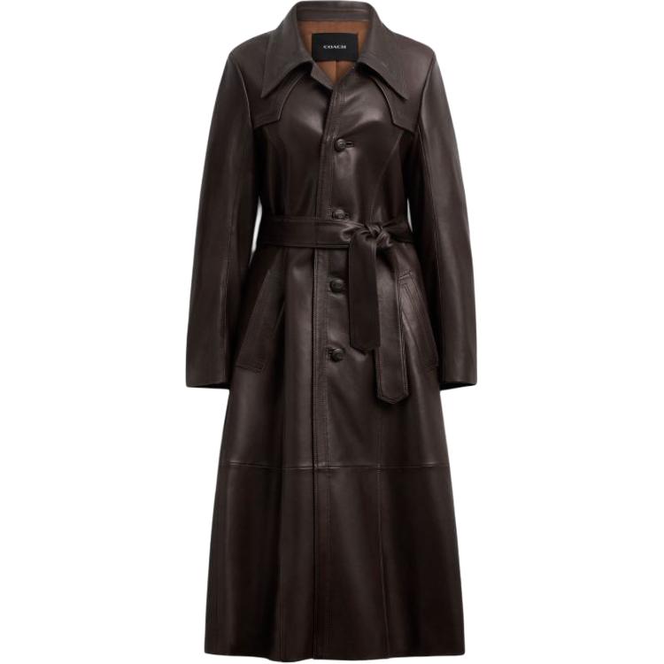 

COACH Кожаная куртка женская, Dark Umber