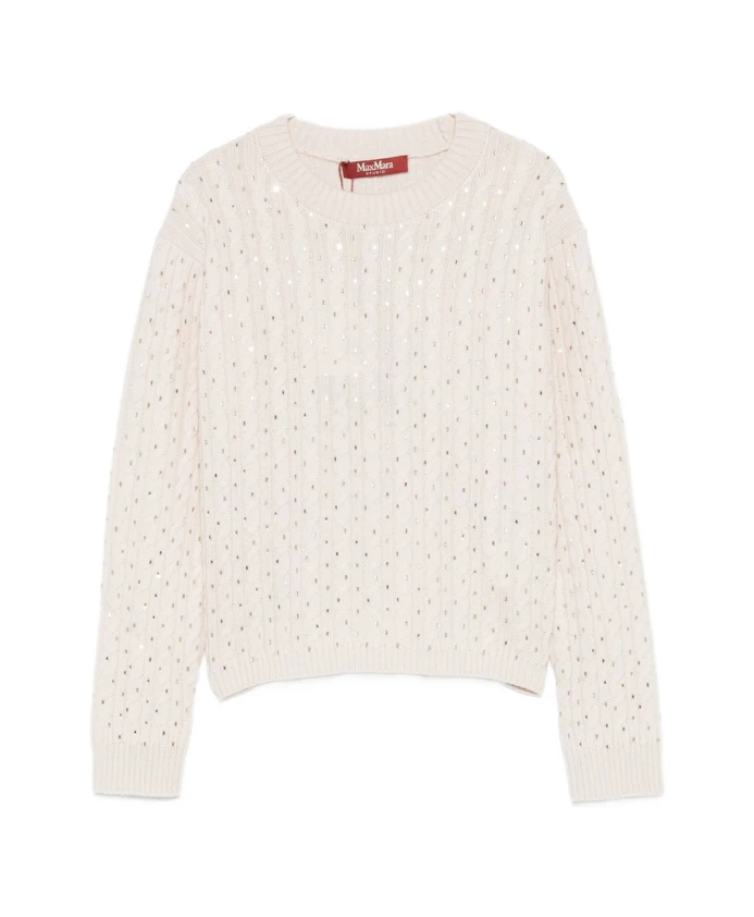 

Бежевый свитер крупной вязки с декоративными деталями. Max Mara Studio, бежевый