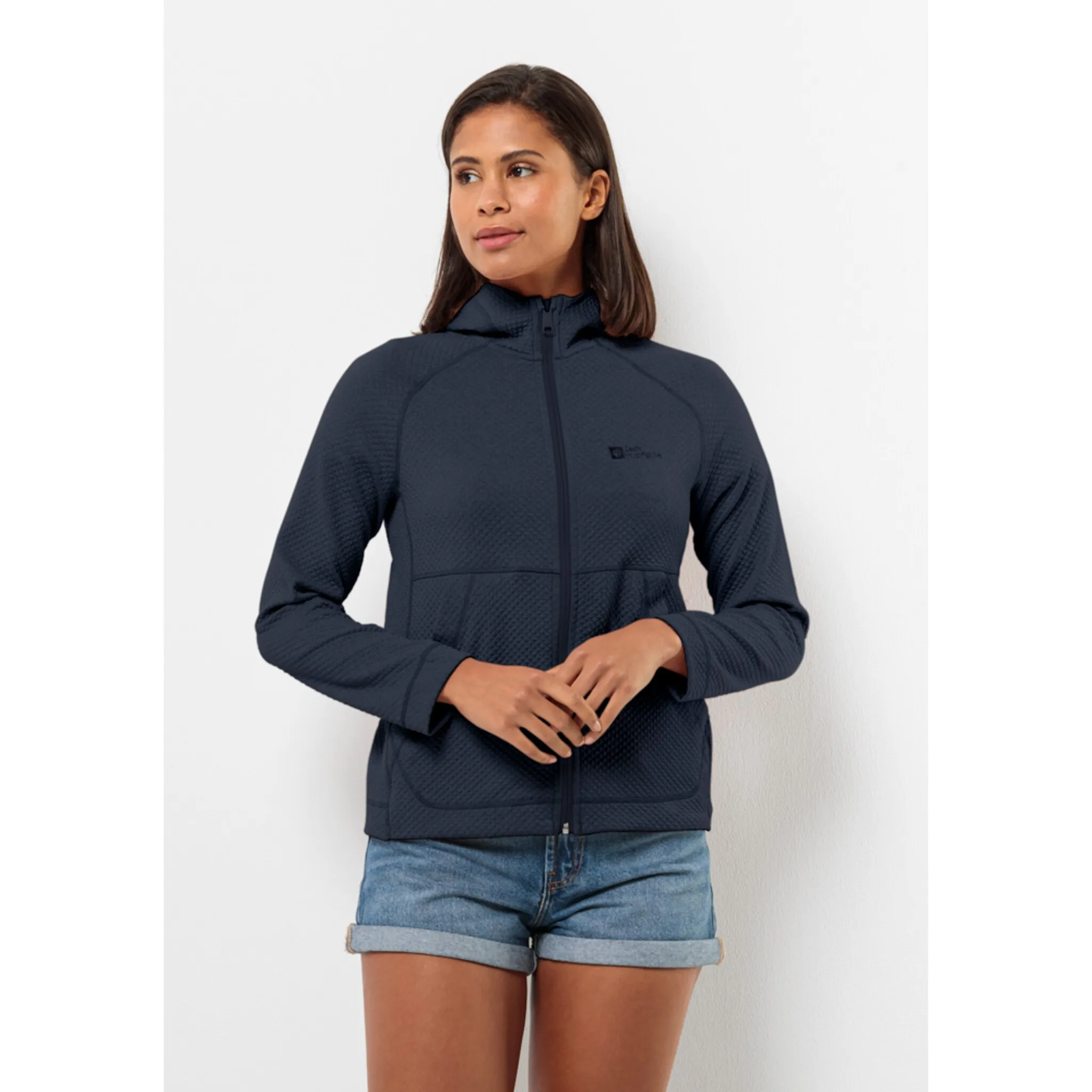 

Флисовая куртка Jack Wolfskin с капюшоном "FERNWEH HOODED JKT W", с капюшоном, синий