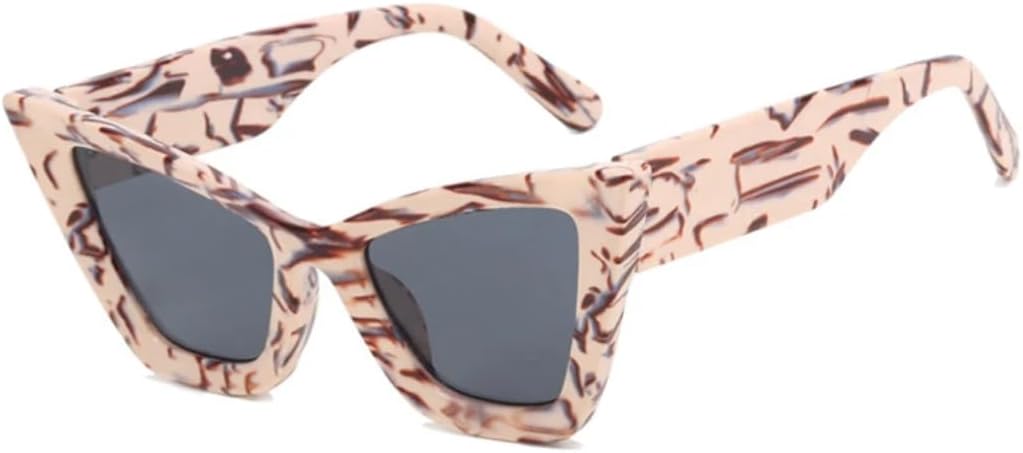 

Солнцезащитные очки с защитой UV400 | Оправа «кошачий глаз» увеличенного размера | Для женщин и мужчин | Для занятий спортом на открытом воздухе и вождения DSVIGF, Flower Grey