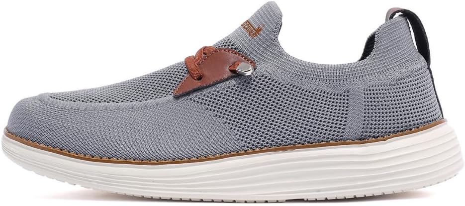 

Мужские кроссовки для ходьбы без шнурков, повседневные, удобные, дышащие, для работы и походов, на любую поверхность, с поддержкой щиколотки и противоскользящей подошвой Soft Time Toy, серый