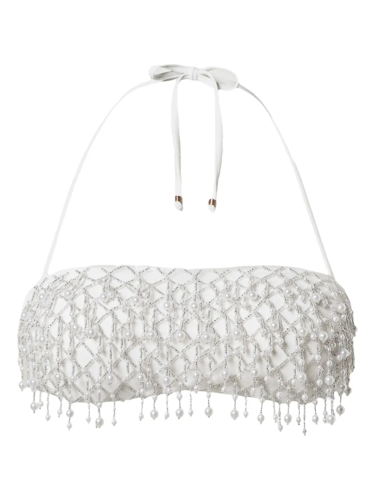 

Комплект бикини-бандо с бисером TWINSET, белый