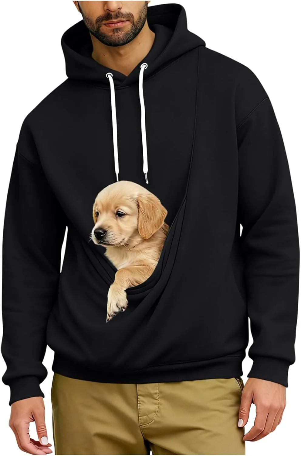 

Толстовка с капюшоном и карманом-кенгуру для переноски питомца