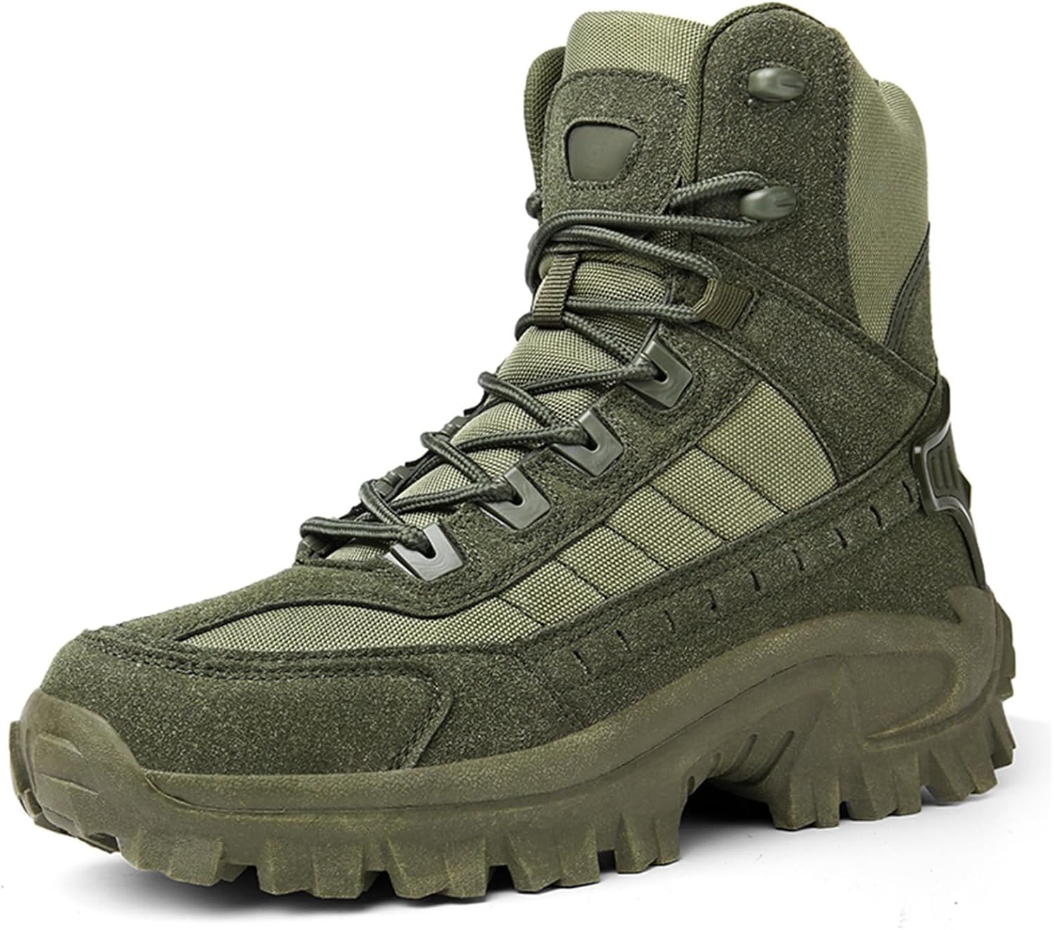 

Мужские военные тактические армейские ботинки среднего класса с шнуровкой, для походов на открытом воздухе, верх из замши, легкие, дышащие, с поддержкой щиколотки для активного отдыха, кемпинга, охоты и работы Psieicwm, зеленый