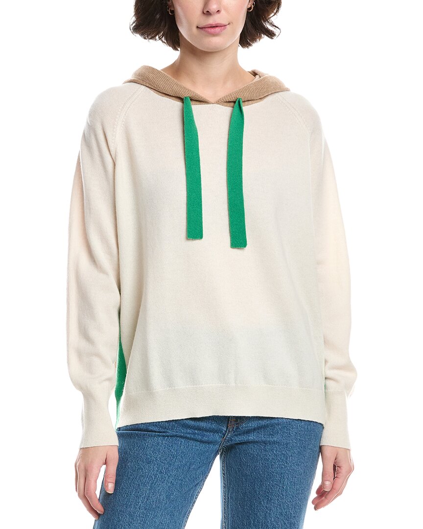 

Худи Brodie из кашемира с контрастными вставками из шерсти и кашемира Brodie Cashmere, белый