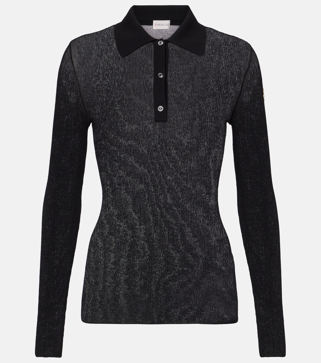 

Поло из хлопковой ткани с рубчиком Moncler, 999 - Black