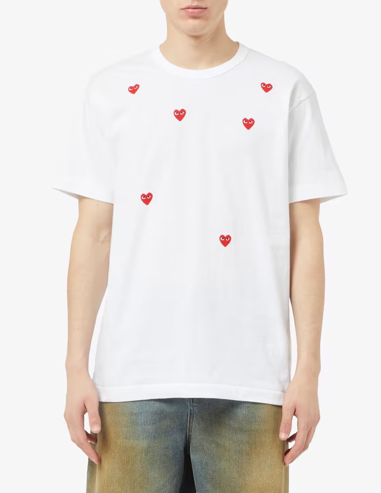 

Футболка мультисердечко Comme des Garçons Play, белый