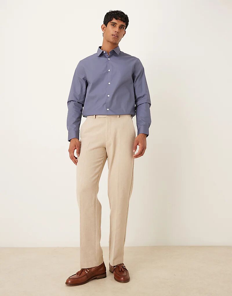 

Рубашка ASOS DESIGN из поплина, легко гладится, стального синего цвета