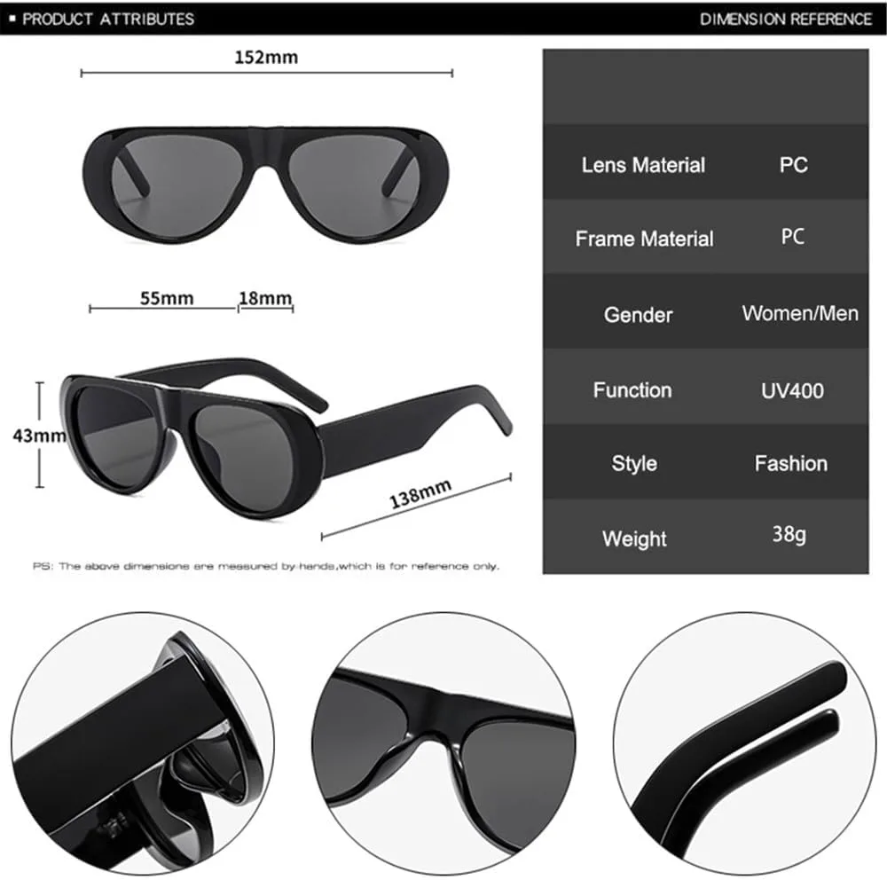 

Женские солнцезащитные очки конфетных оттенков с защитой от УФ-излучения UV400. Мужские солнцезащитные очки с широкими дужками FYTUP, Brown Champagne Blue