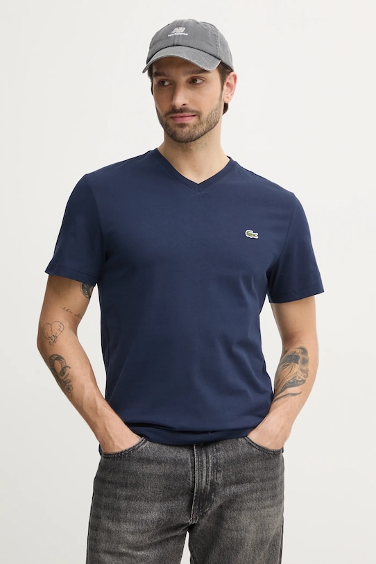 

Хлопковая футболка Lacoste, темно-синий