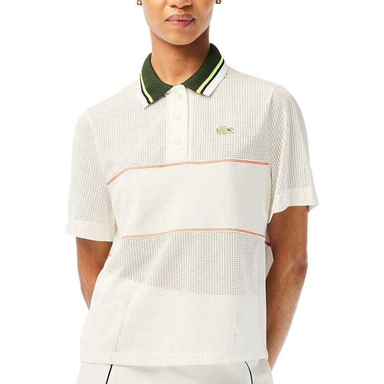 Футболка женская Lacoste, белая, классический крой — фото 3