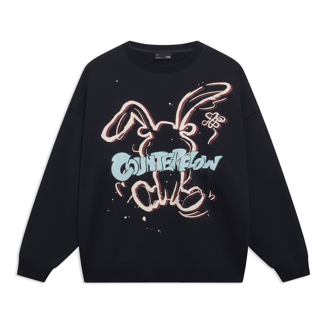 

Спортивная толстовка Li-Ning Counterflow Cartoon Rabbit Graphic Sweatshirt 'Black' AWDT527-3, черный
