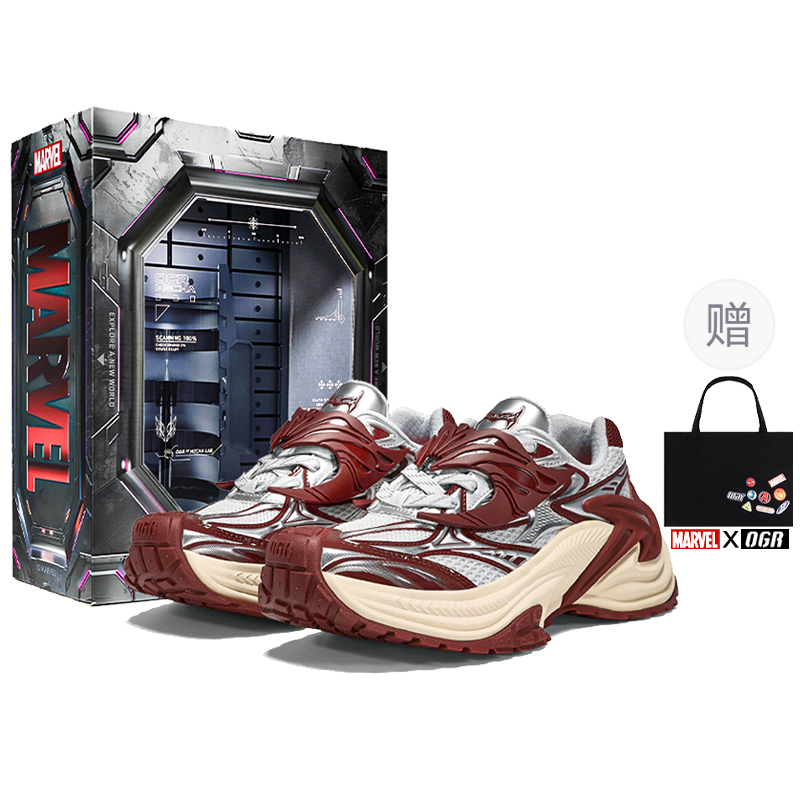 

OGR Марвел x Кроссовки Low Top Chunky унисекс серо-красные - подарочное издание в серо-красной коробке, цвет Gray-Red Gift Box Edition