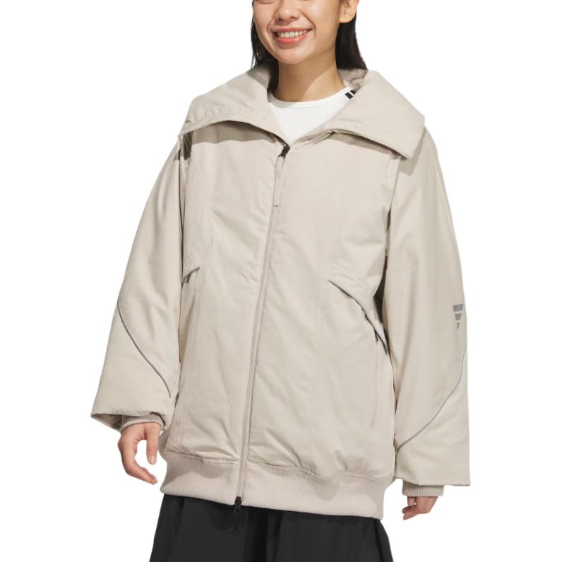 Adidas Пуховик WP JKT3 женский светло-коричневый, Light Umber — фото 3