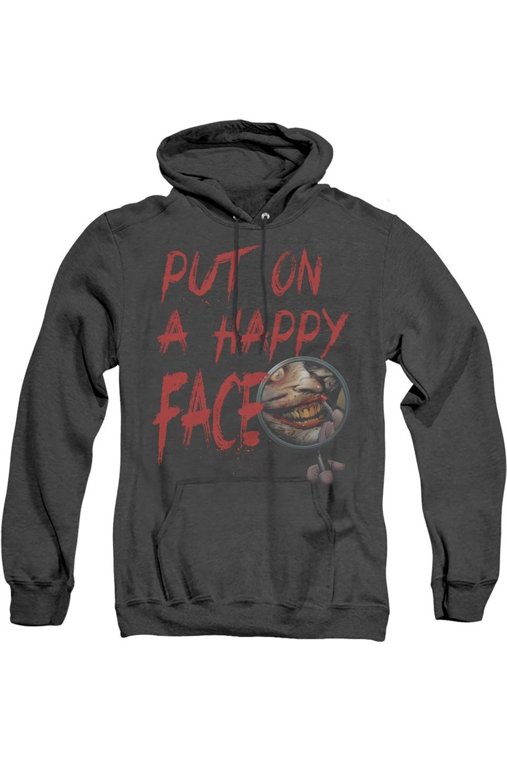 

Толстовка с капюшоном Batman Happy Face для взрослых Heather Gildan, черный