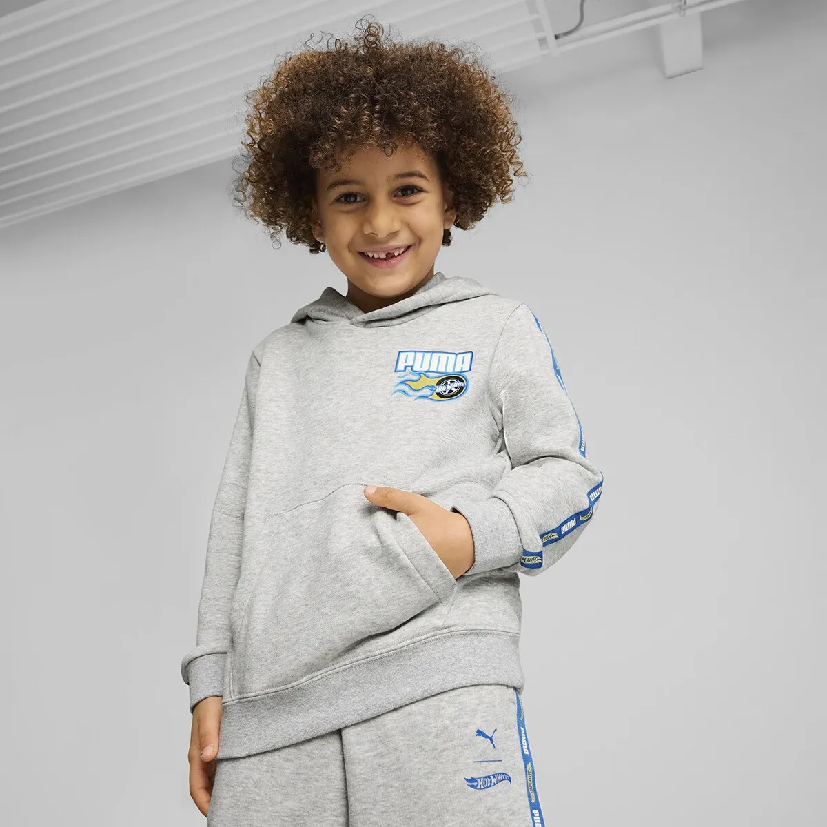 

Толстовка с капюшоном PUMA X HOT WHEELS с рисунком TR Puma Kids' Sweatshirt, серый