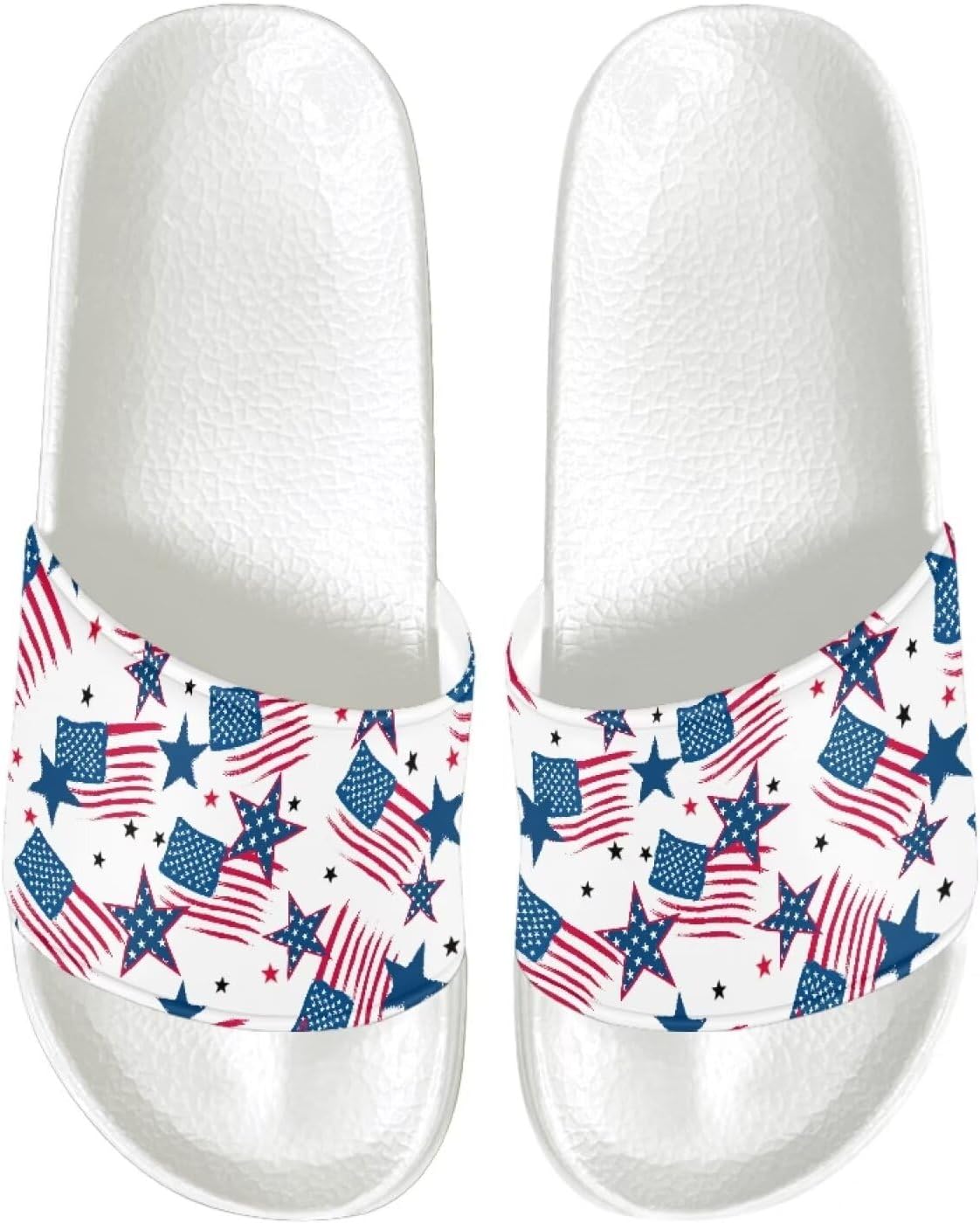 

Мужские спортивные сандалии Psesaysky с открытым носком, нескользящие, удобные, для душа, с открытым носком, слайдеры с одной полоской, однотонные, для максимального комфорта летом, American Flag Stars