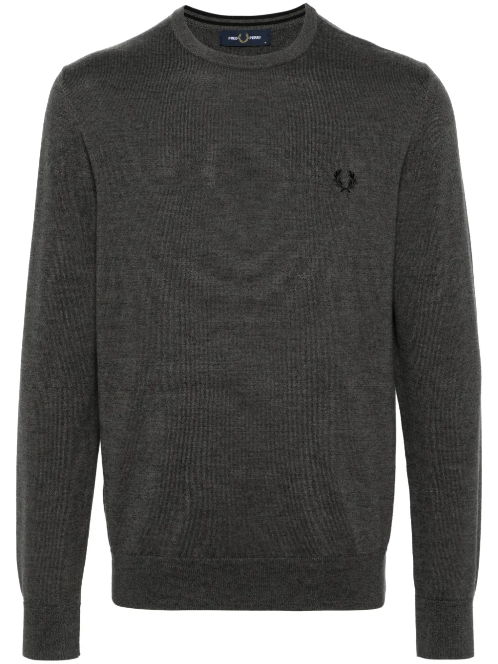 

Меланжевый джемпер с вышитым логотипом Fred Perry, серый
