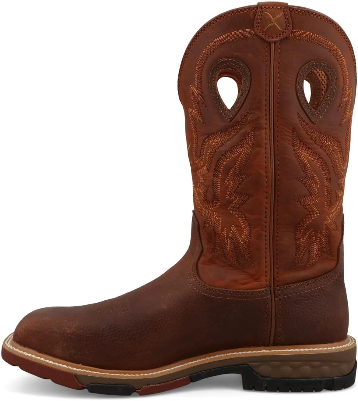 

Рабочие ботинки Twisted X Men's 12" Western, квадратный носок, с металлическим носком и технологией CellStretch