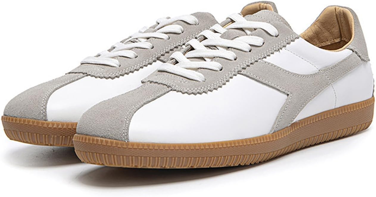 

Мужские классические кроссовки Santimon - дышащие прогулочные туфли на шнуровке для мужчин, Легкая обувь низкого профиля и модная спортивная обувь, белый