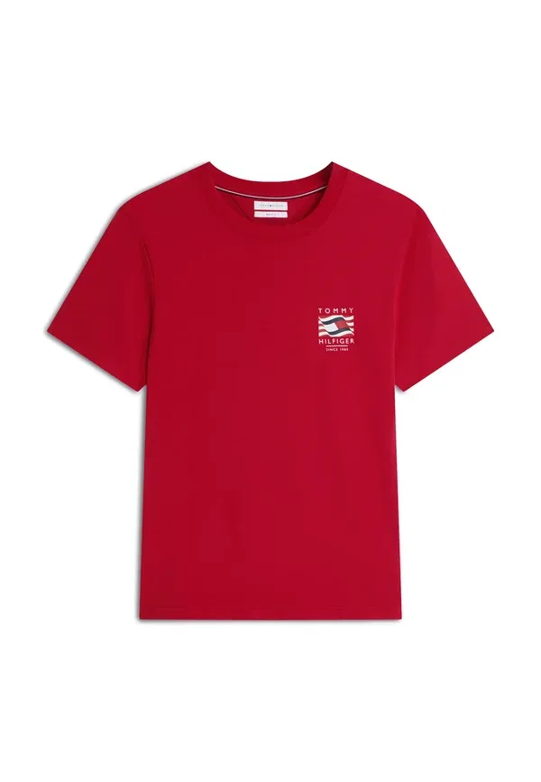 Футболка Tommy Hilfiger Americana graphic logo tee print, средне-красный — фото 4