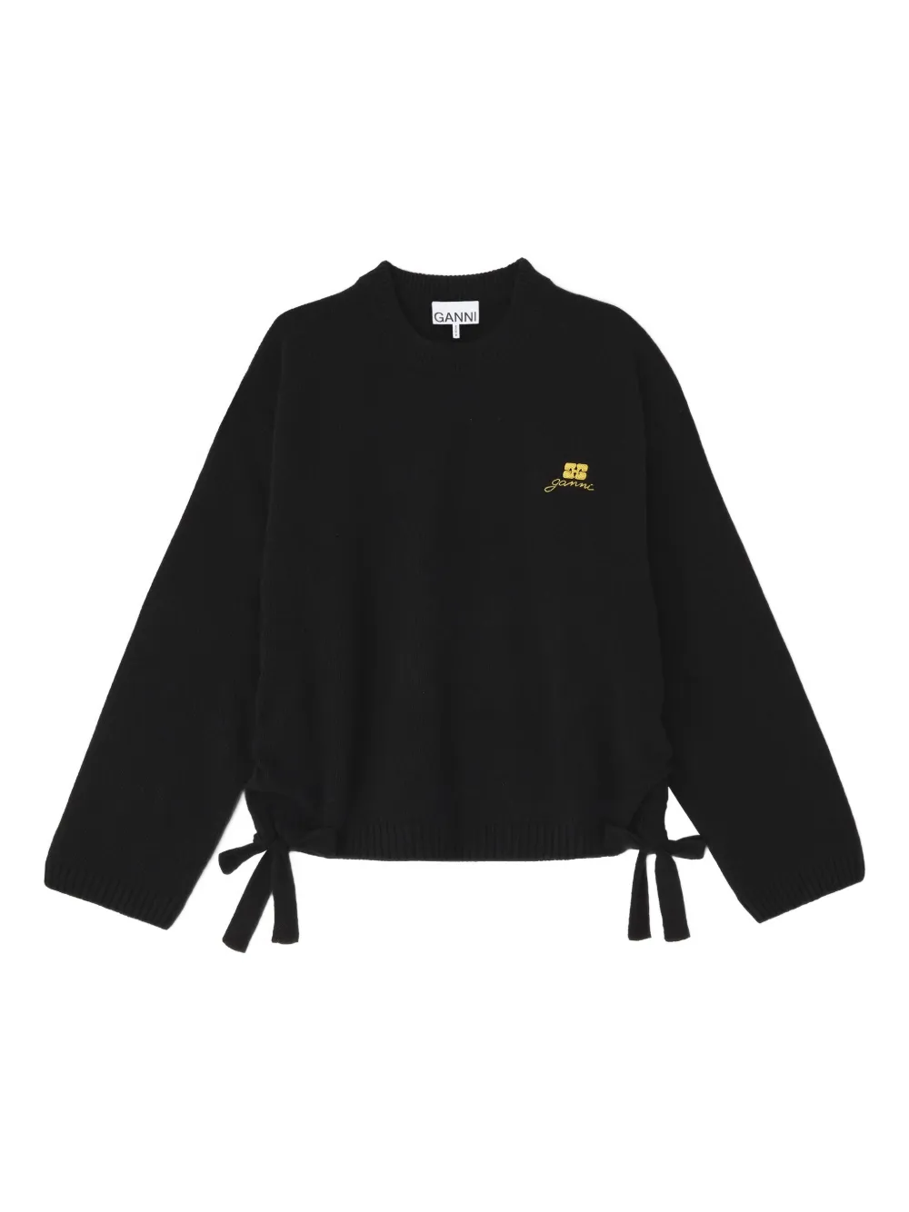

Свитер с завязками Ganni, черный