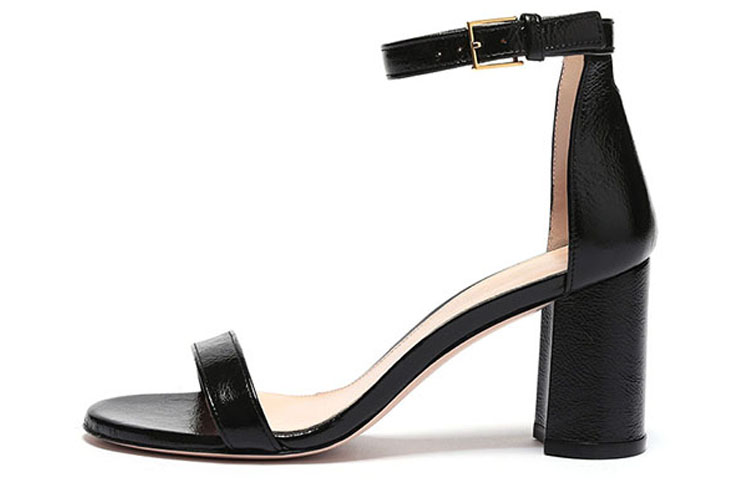 SW Модные сандалии на массивном каблуке 7,5 см женские черные Stuart Weitzman