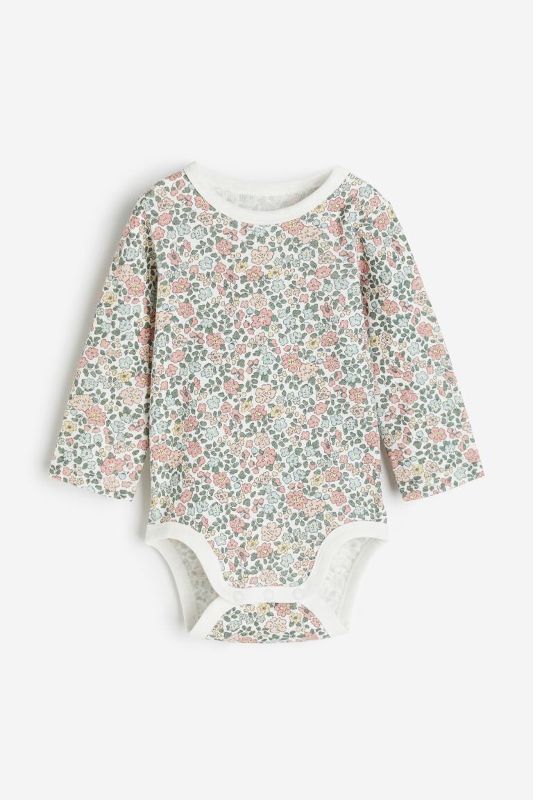 

Боди с длинными рукавами H&M, белый