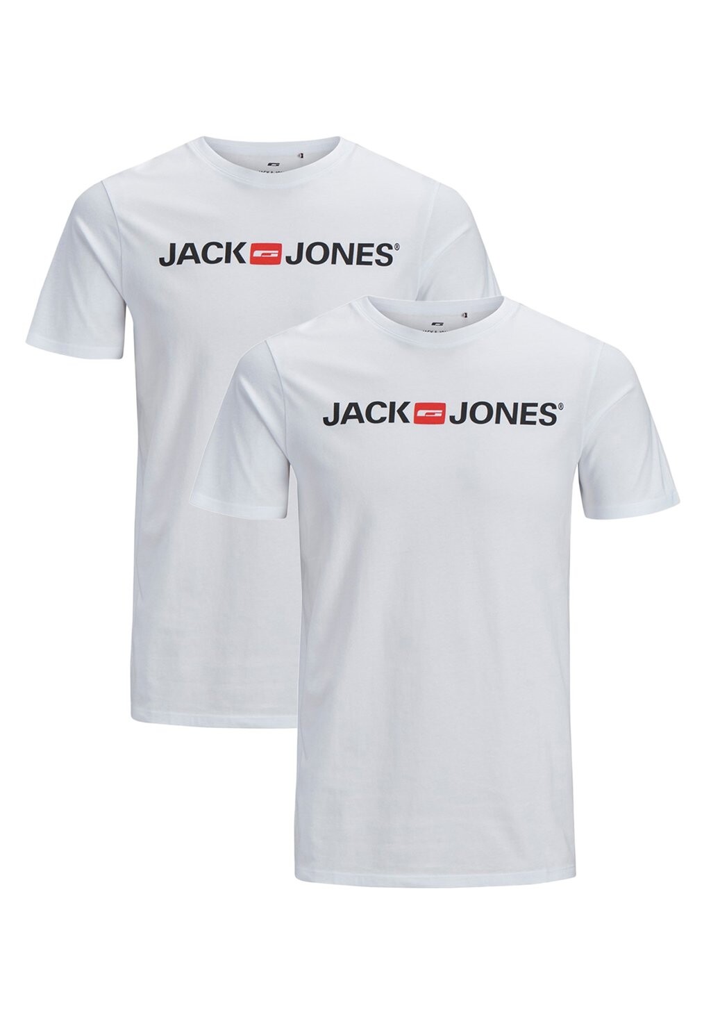 

Футболка с принтом JJECORP LOGO KURZARM 2 PACK Jack & Jones, белый деним