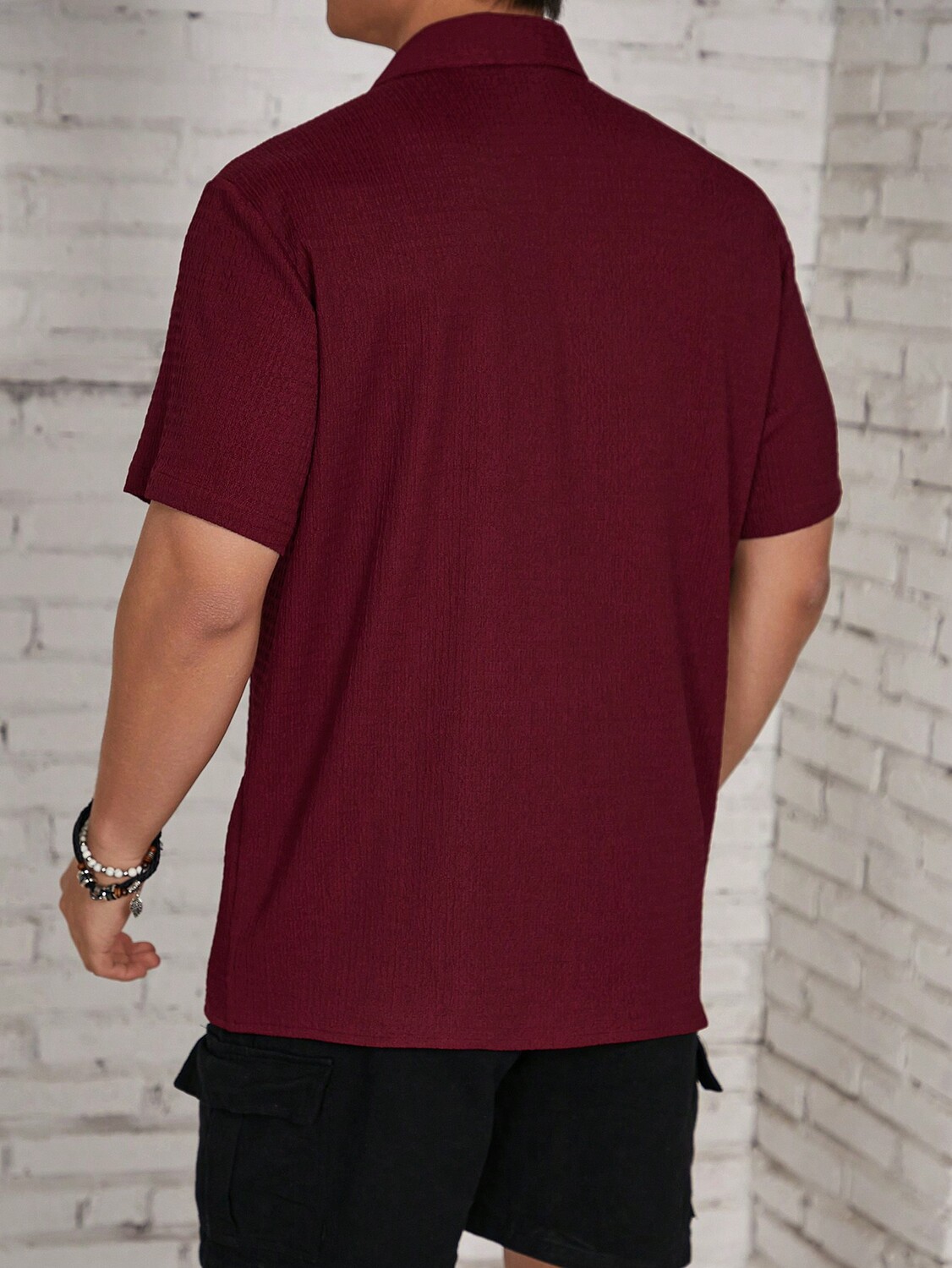 

Рубашка текстурированная мужская Manfinity Homme на пуговицах, розовый