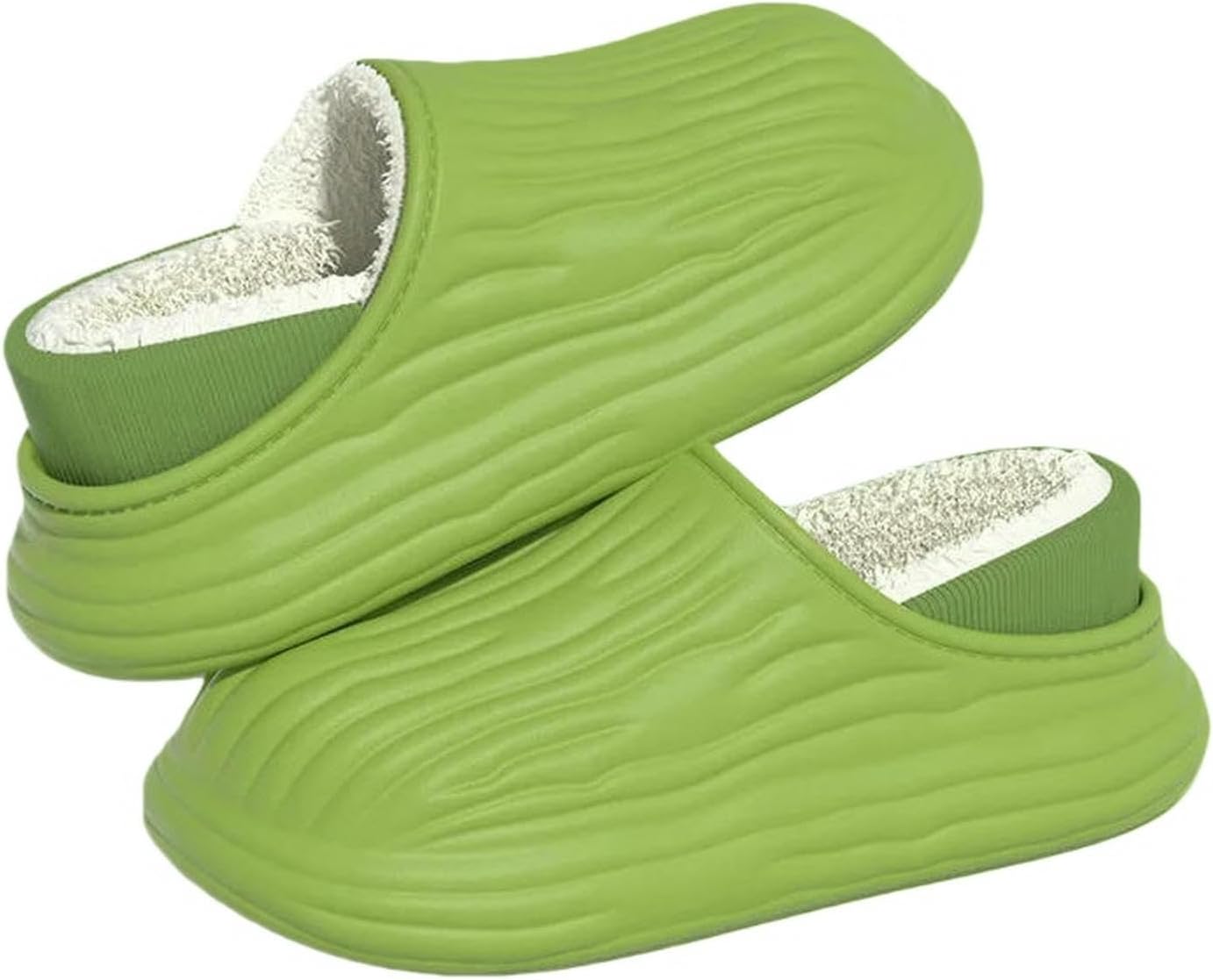 

Домашние тапочки для женщин, зимние, теплые, из хлопка, мягкие, с противоскользящей подошвой, для мужчин и женщин Uebherv, зеленый