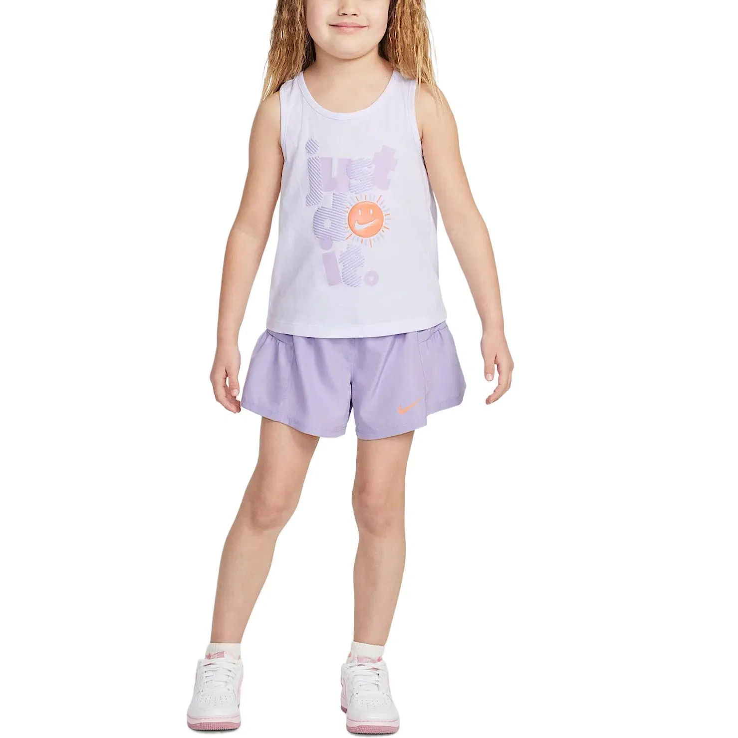 Спортивная повседневная футболка Dri Fit Swoosh Hydrangea для детей 3-7 лет Nike