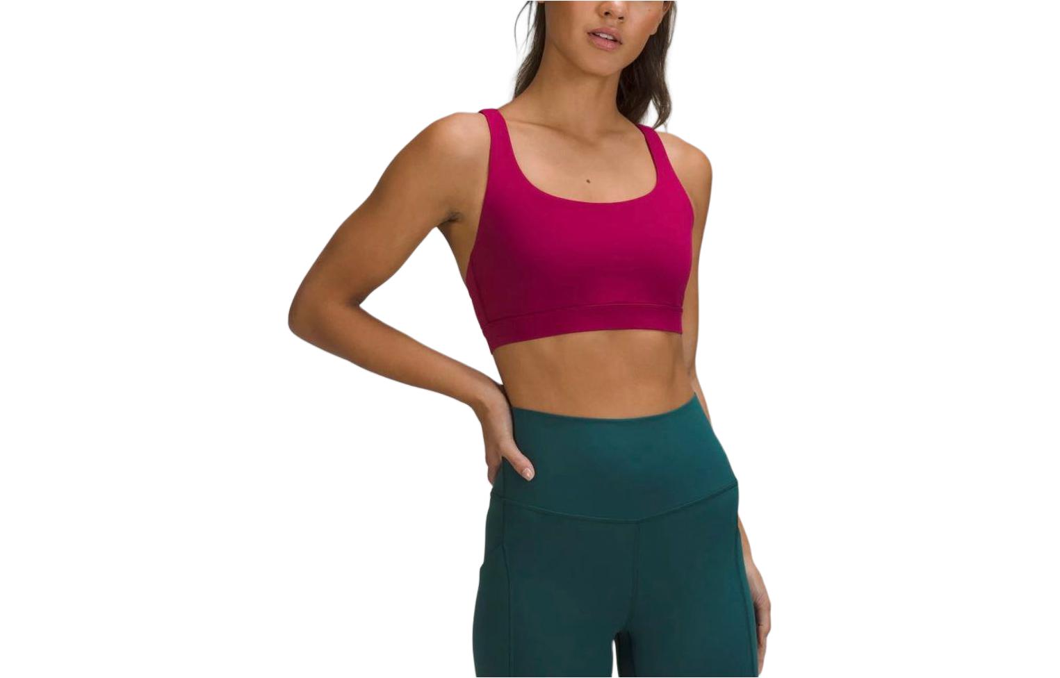 

Спортивный бюстгальтер Energy с логотипом Lululemon, garnet красный/pome