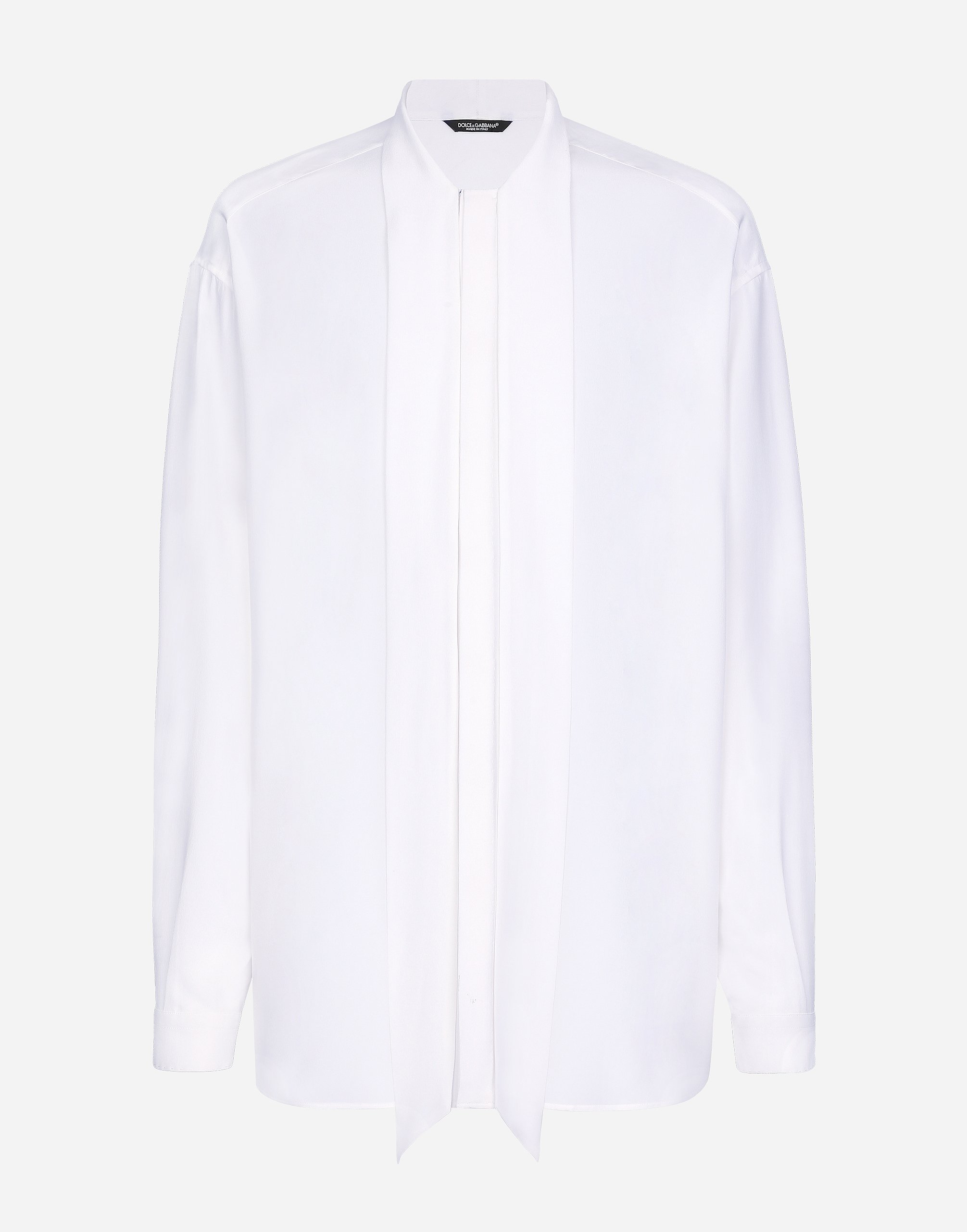 

Шелковая рубашка из крепдешина с шарфом Dolce & Gabbana, белый