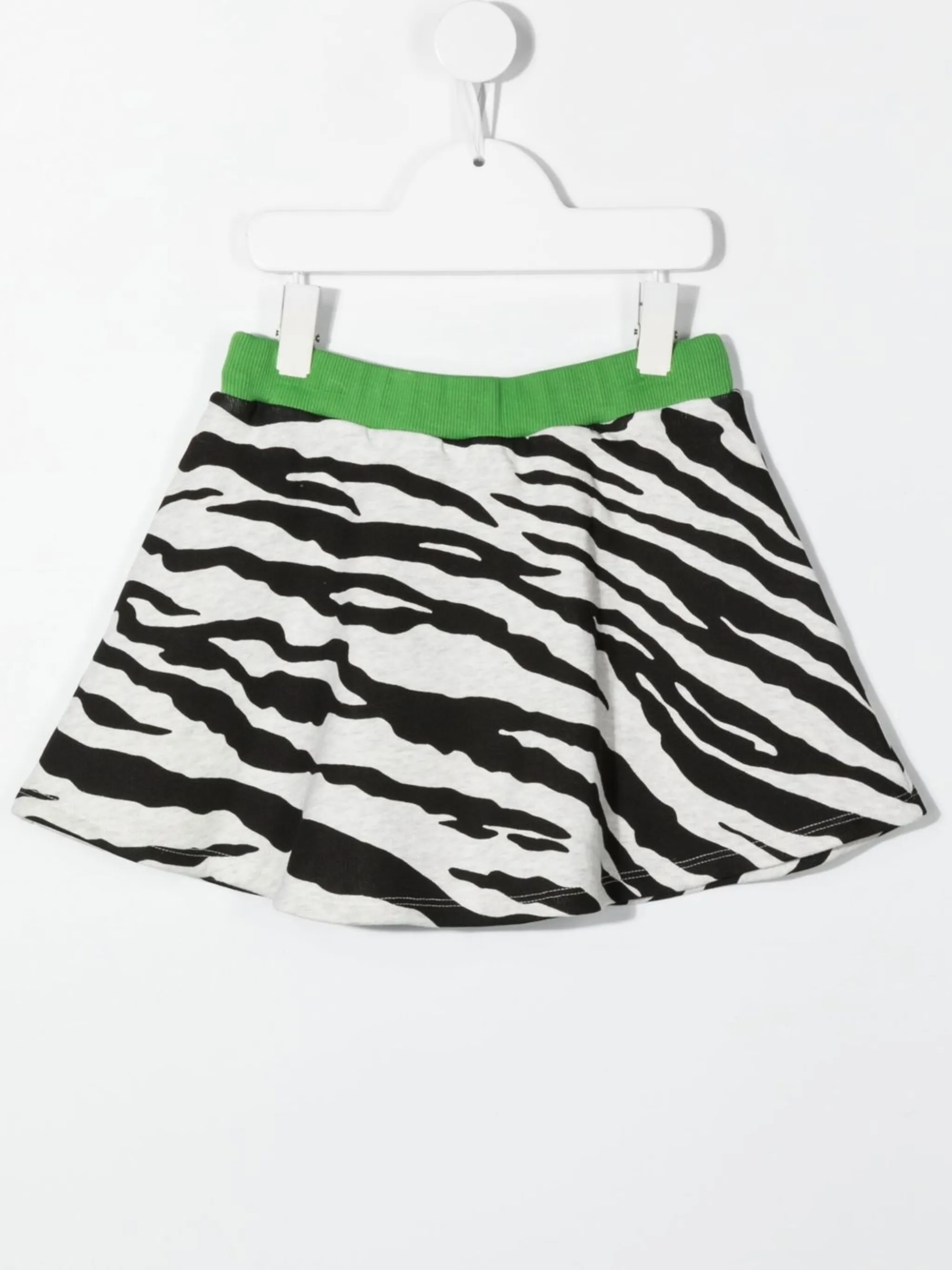 Юбка с вышитым логотипом и зебровым принтом Kenzo Kids, серый — фото 2