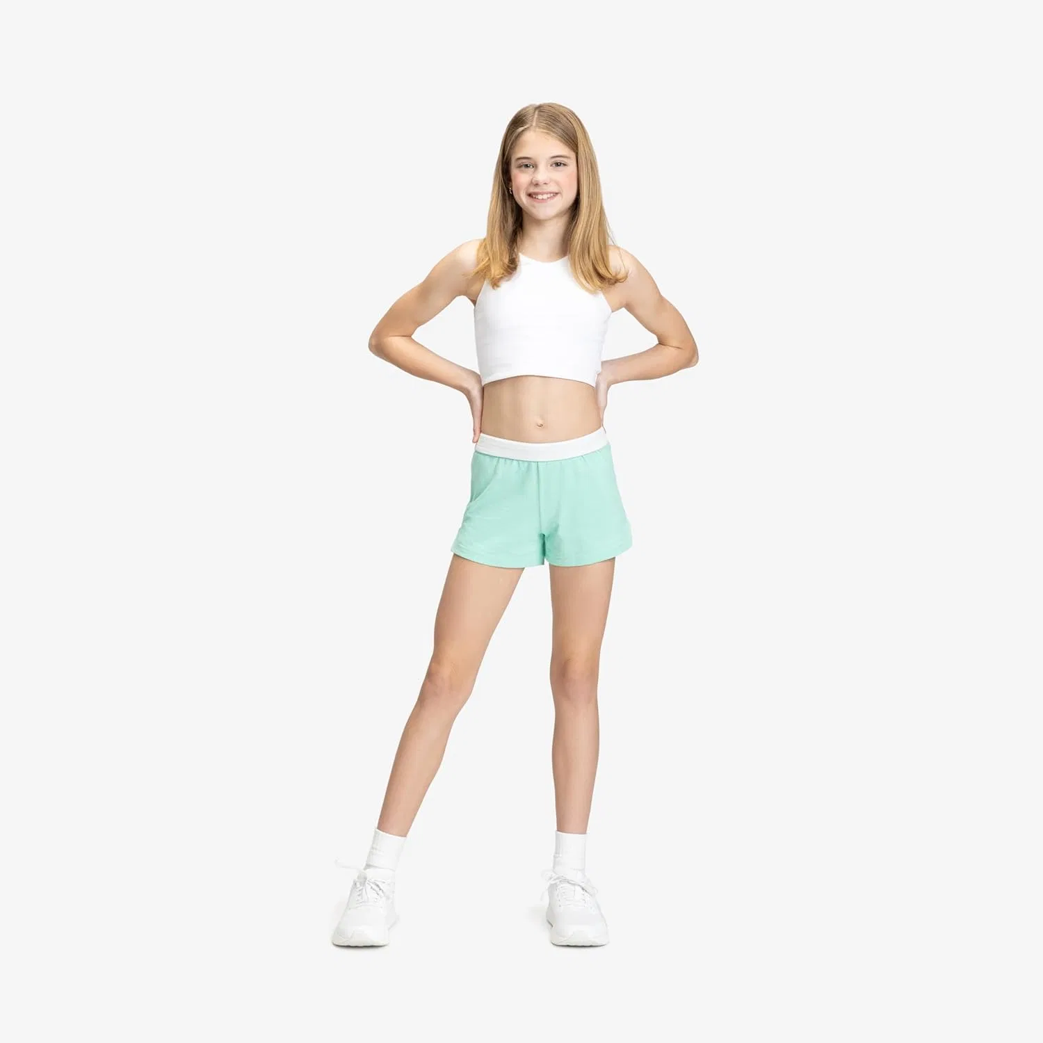 Детские шорты для чирлидинга Soffe Girls, длина внутреннего шва 2,75 дюйма, 1 шт, Mint — фото 2