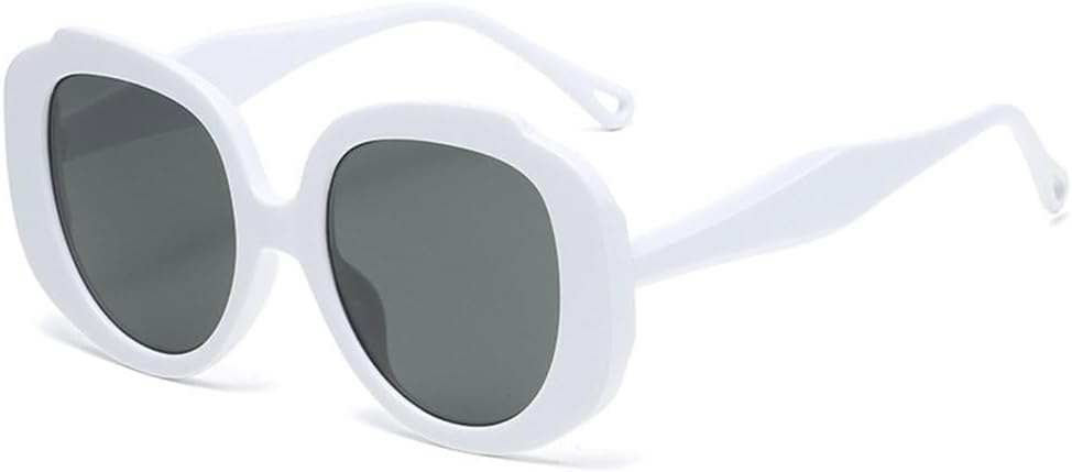 

Ретро большие круглые солнцезащитные очки для женщин в зеленой оправе, винтажные солнцезащитные очки для мужчин и женщин с защитой от УФ-излучения UV400 TYUVIVO, C3 White