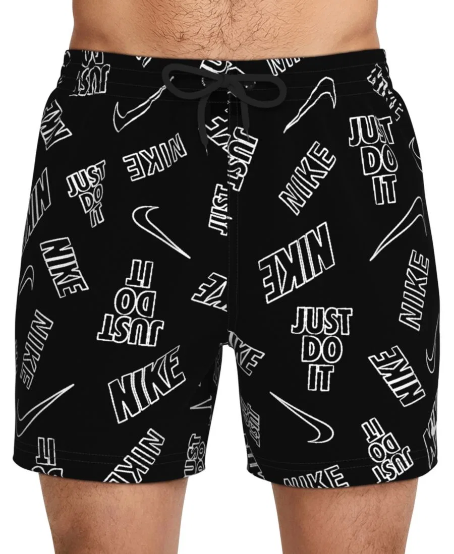 Мужские плавательные шорты Breaker Multi Logo Print Volley, 13 см Nike, черный