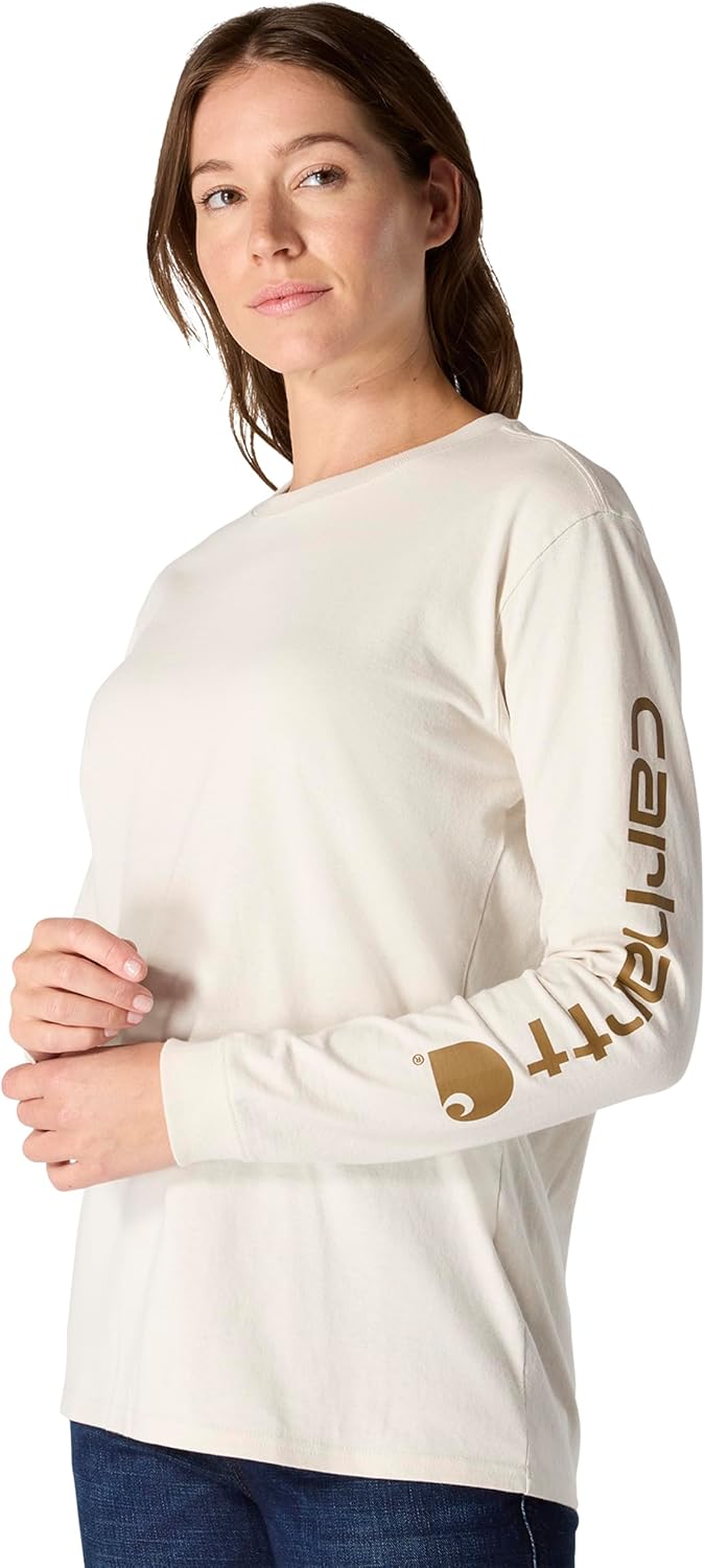 

Carhartt женская футболка с логотипом на рукаве, свободный крой, тяжелый хлопок, длинный рукав, Malt/Carhartt Brown, Коричневый, Carhartt женская футболка с логотипом на рукаве, свободный крой, тяжелый хлопок, длинный рукав, Malt/Carhartt Brown