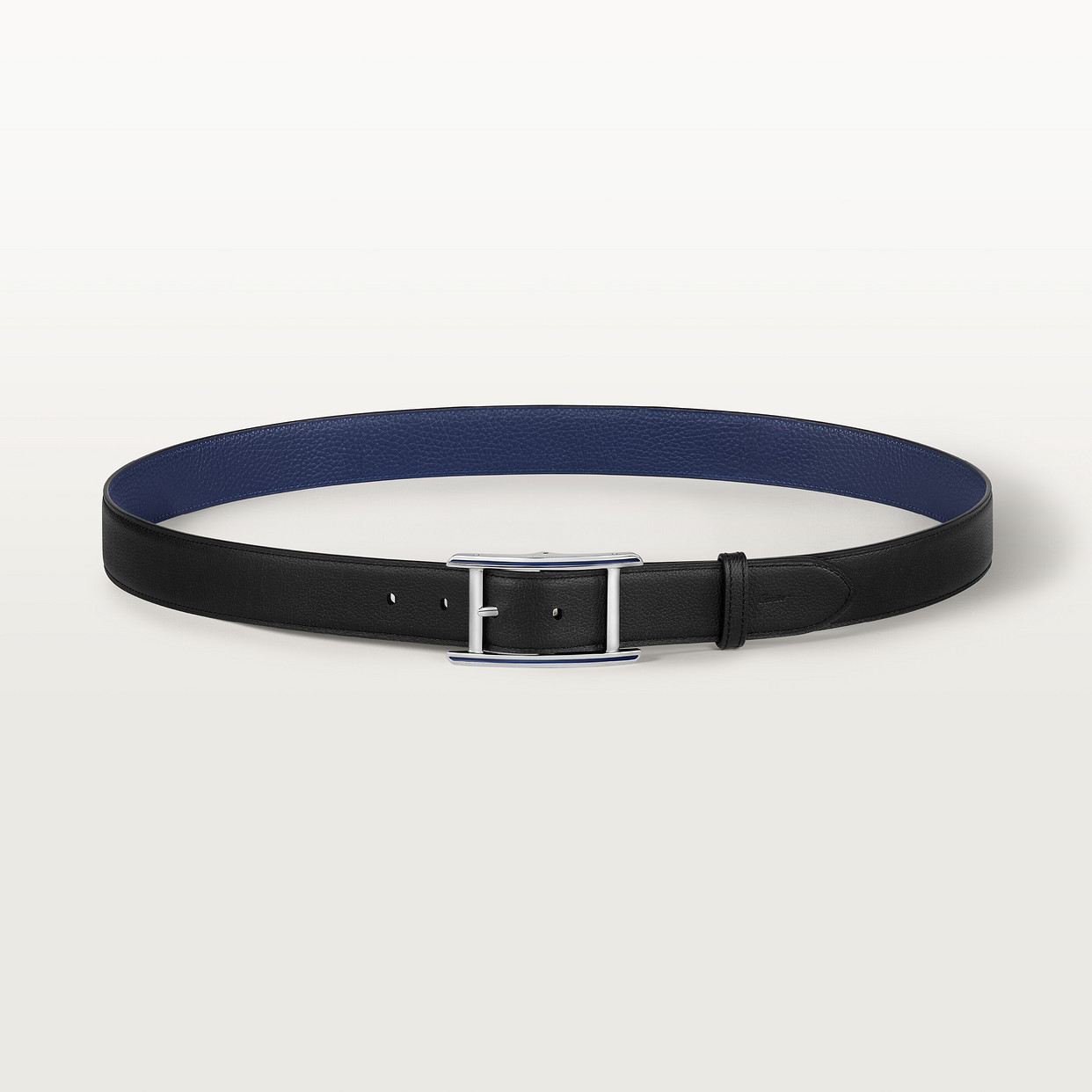 

Мужской ремень Cartier Ceinture, Tank de Cartier, черная и синяя зернистая воловья кожа