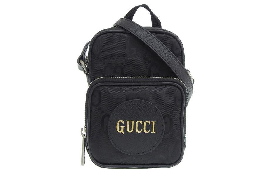 

Кожаная сумка через плечо из нейлона с аппликацией унисекс черный GUCCI