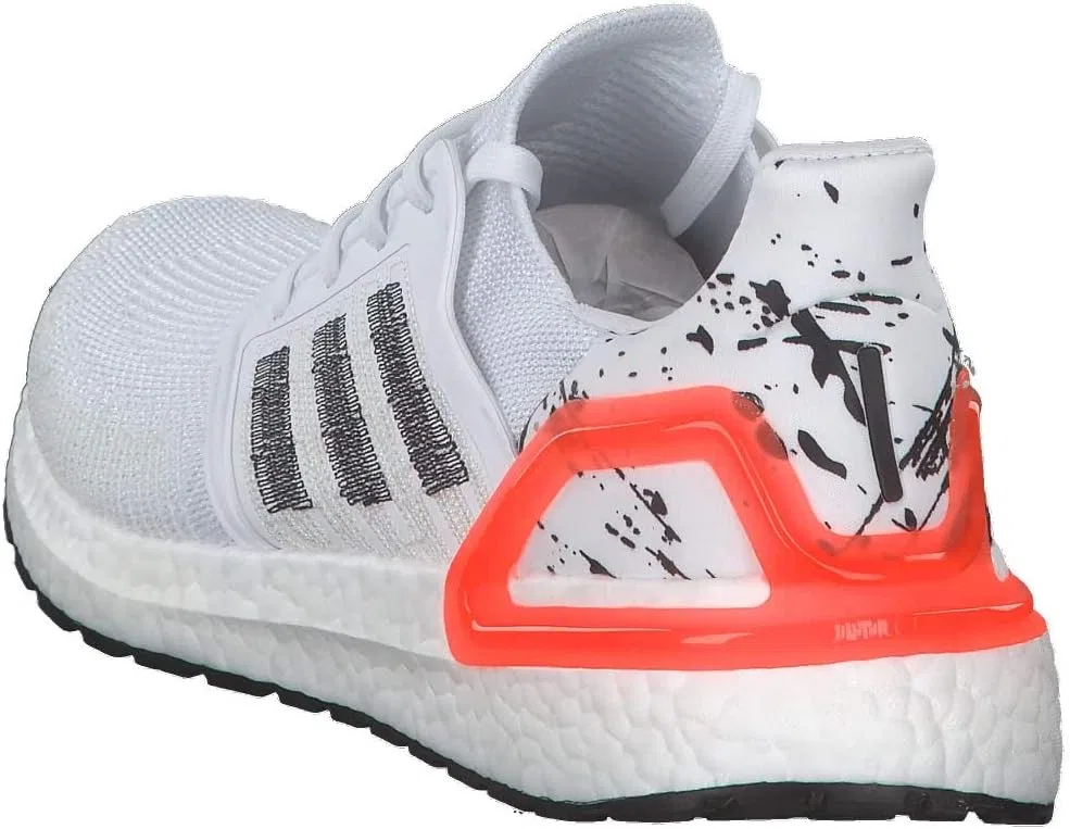 Мужские беговые кроссовки Adidas Ultraboost 20, Ftwr White Core Black Signal Coral — фото 4