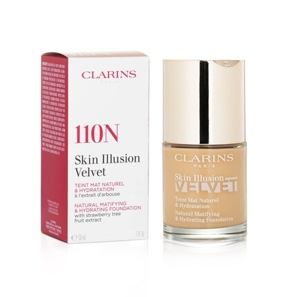 Skin Illusion Velvet Натуральная матовая и увлажняющая основа 30 мл, оттенок 110N, Clarins — фото 2